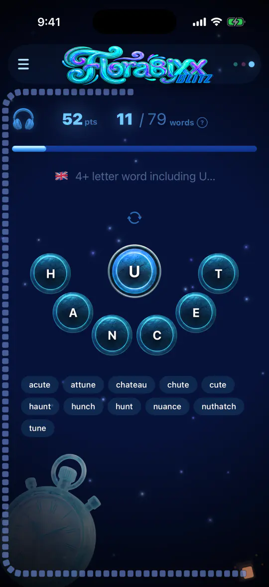 A game in Blitz mode, with the countdown.